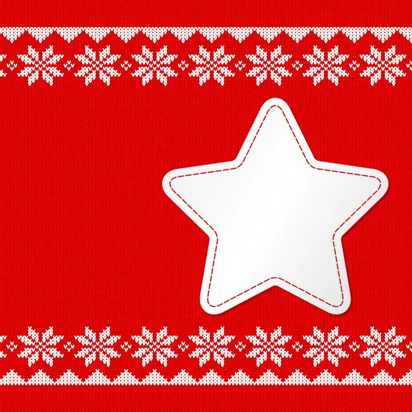 Red white knitted background with copy space — Stock Vector