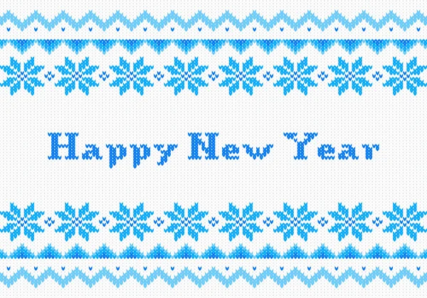 Czerwony i biały nowy rok drutach kartkę z życzeniami — Wektor stockowy