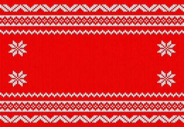 Red and white knitted background — Stock Vector