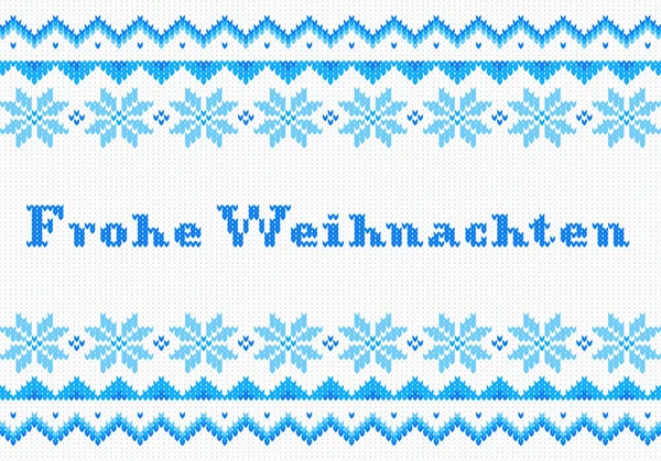 Blu e bianco tedesco Natale maglia biglietto di auguri — Vettoriale Stock