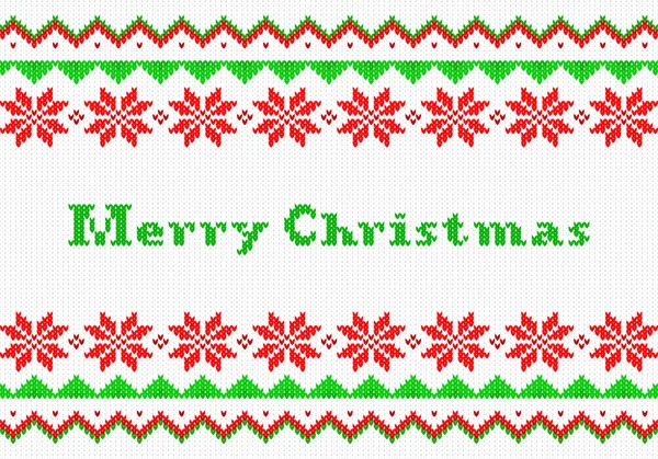 Christmas knit greeting card — Stock Vector