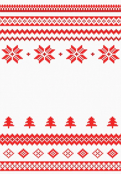 Red and white knitted background — Stock Vector