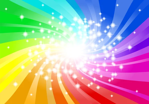 Fondo de estrella de color arco iris abstracto — Vector de stock