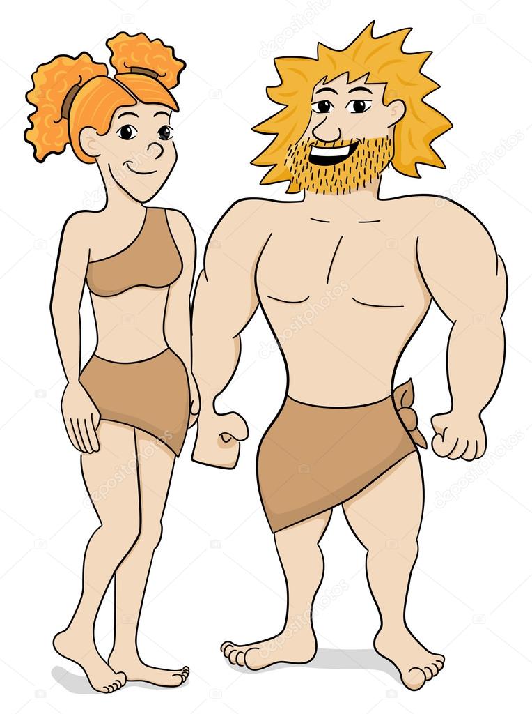 prehistoric cave dweller couple