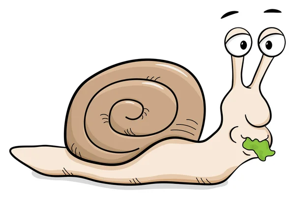 Escargot de dessin animé avec coquille d'escargot — Image vectorielle