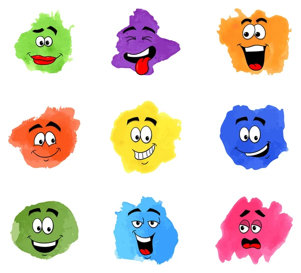 颜色与人脸情绪的修补程序 — 图库矢量图片