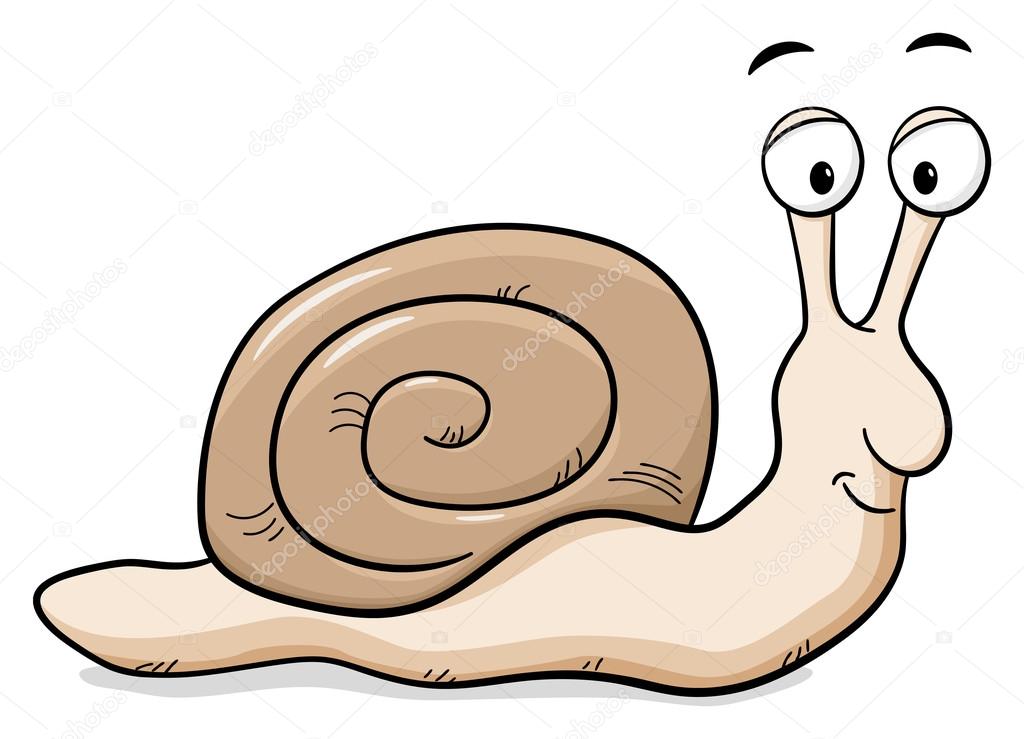 Escargot de dessin animé avec coquille d'escargot — Image ...