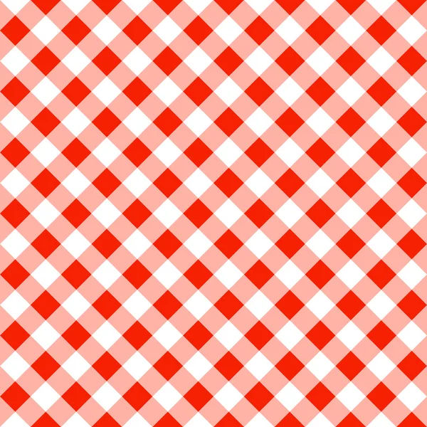 Seamless pattern of a red white plaid tablecloth — Stock Vector