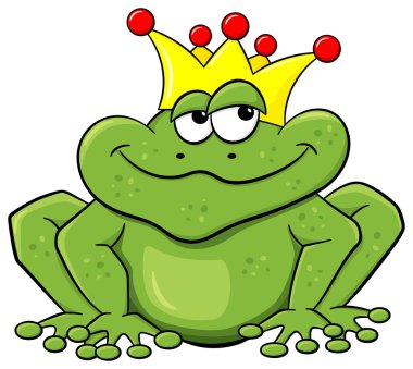 Kurbağa Prens öpülmeyi bekliyor.
