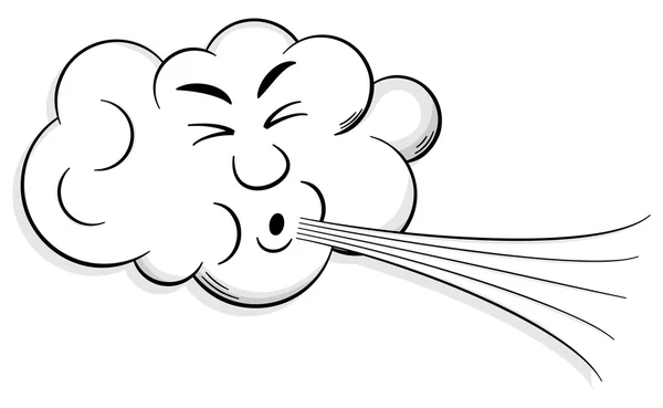 Nuvem dos desenhos animados sopra vento Ilustrações De Stock Royalty-Free