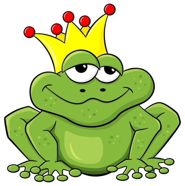 Frog Prince esperando ser besado — Vector de stock