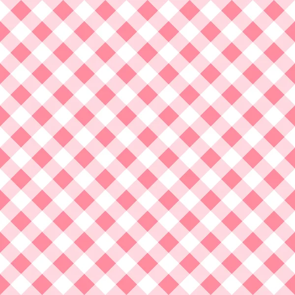 Seamless pattern of a pink white plaid tablecloth — Stock Vector