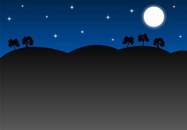 Her gece manzara arka plan ile kopya alanı olarak