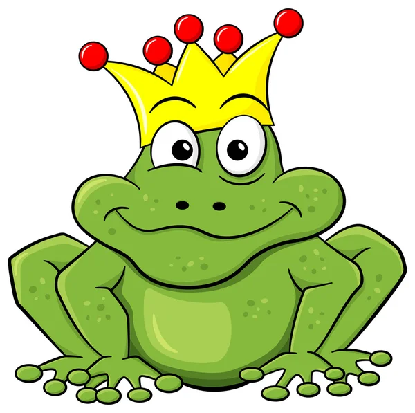 Frog prince waiting to be kissed — Stock Vector