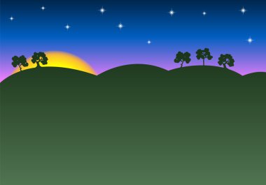 gündoğumu / günbatımı manzara kopya alanı ile bir arka plan olarak