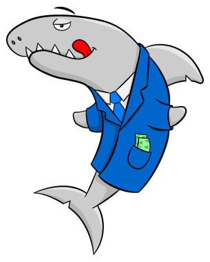 gülümseyen karikatür mali köpekbalığı 