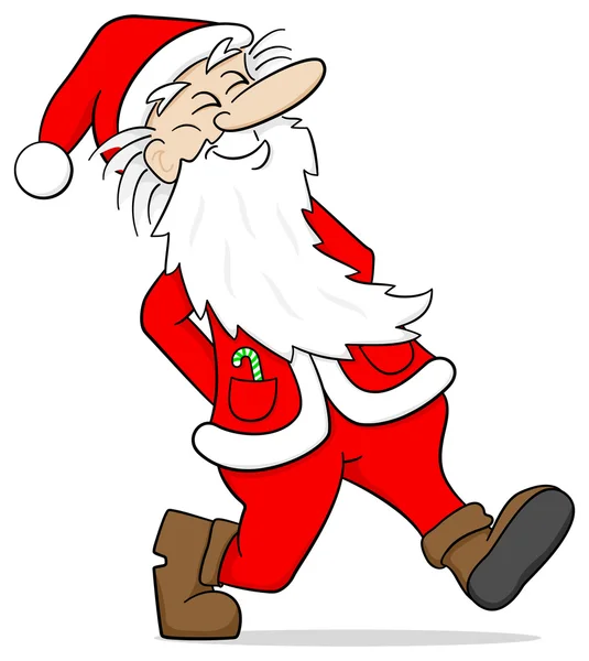 Santa claus takes a walk — Stock Vector