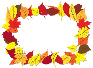 yapraklı sonbahar çerçevesi