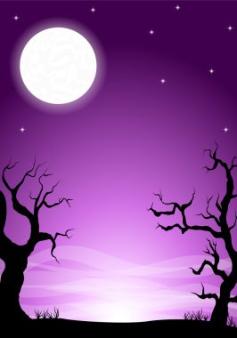 ürkütücü halloween geceler arka plan dolunay ile