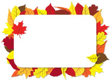 yapraklı sonbahar çerçevesi