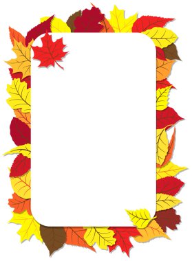 yapraklı sonbahar çerçevesi