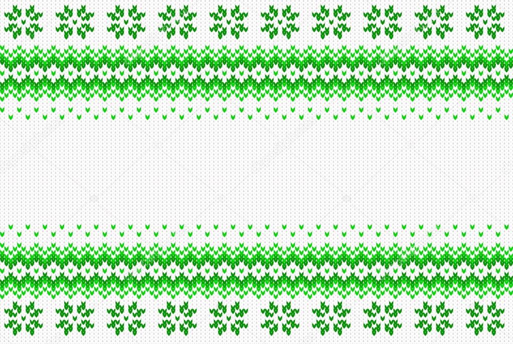 seamless green and white knitted background