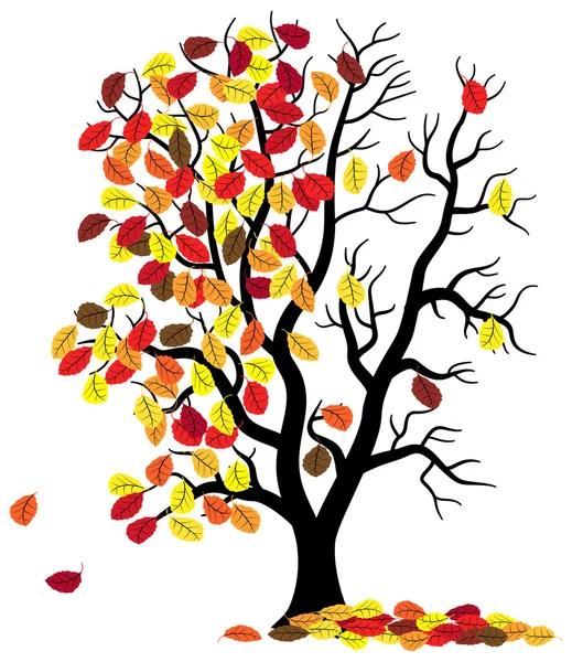 Fa elveszíti őszi lombozat — Stock Vector