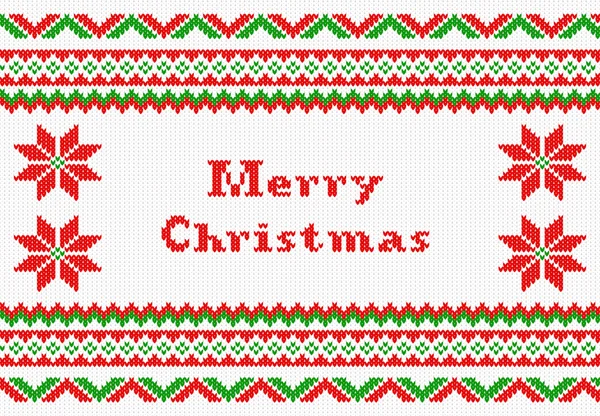 Červené a bílé pletené Vánoční pozadí — Stockový vektor