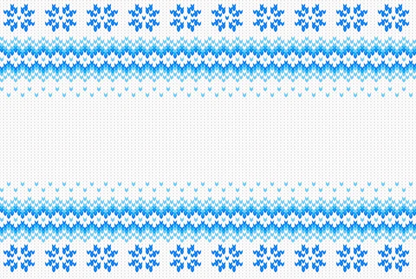 Sömlös blå och vit stickad bakgrund — Stock vektor