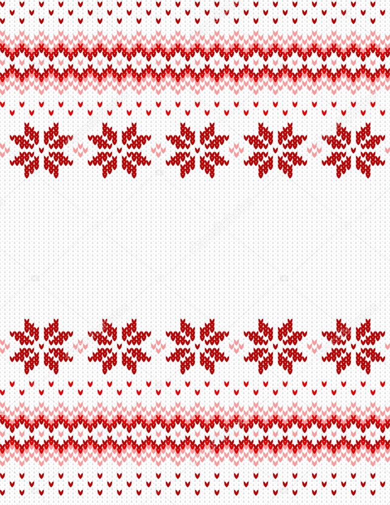 seamless red and white knitted background
