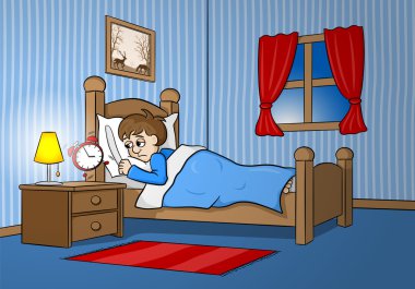 uykusuz sabah çalar saat tarafından uyanır