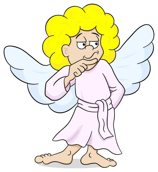 Συλλογισμένος αναζητούν Άγγελος κινουμένων σχεδίων — Διανυσματικό Αρχείο