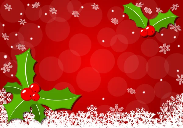 Fond de Noël avec houx — Image vectorielle