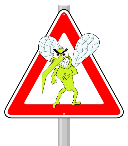 Señal de advertencia de mosquito — Vector de stock