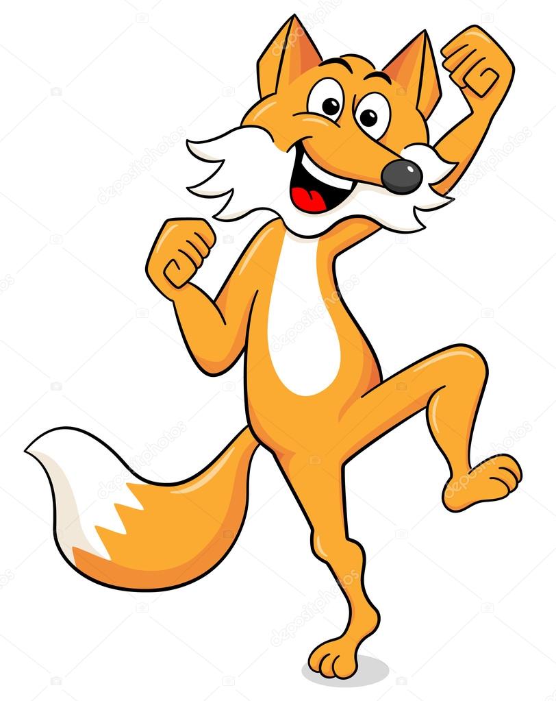 Fox jumping for joy — Stock Vector © antimartina #95503758