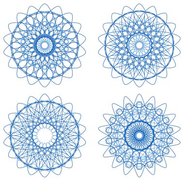 Guillochlu rozet kümesi