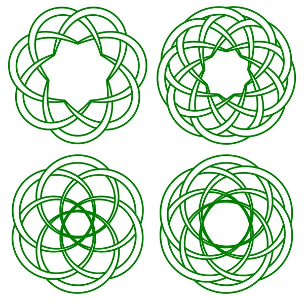 Gröna keltiska knutar — Stock vektor