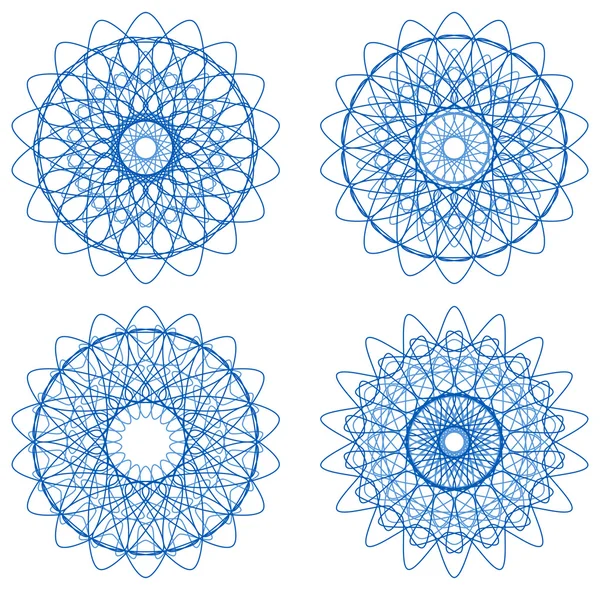 Ensemble de rosettes guillochées — Image vectorielle