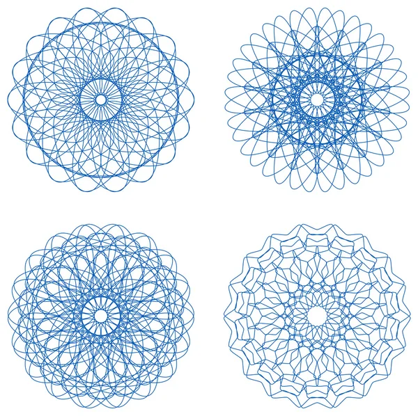 Ensemble de rosettes guillochées — Image vectorielle