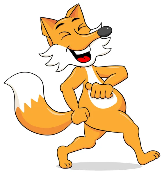 Cartoon fox går nöjd — Stock vektor