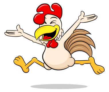 Joy için sıçramak karikatür tavuk