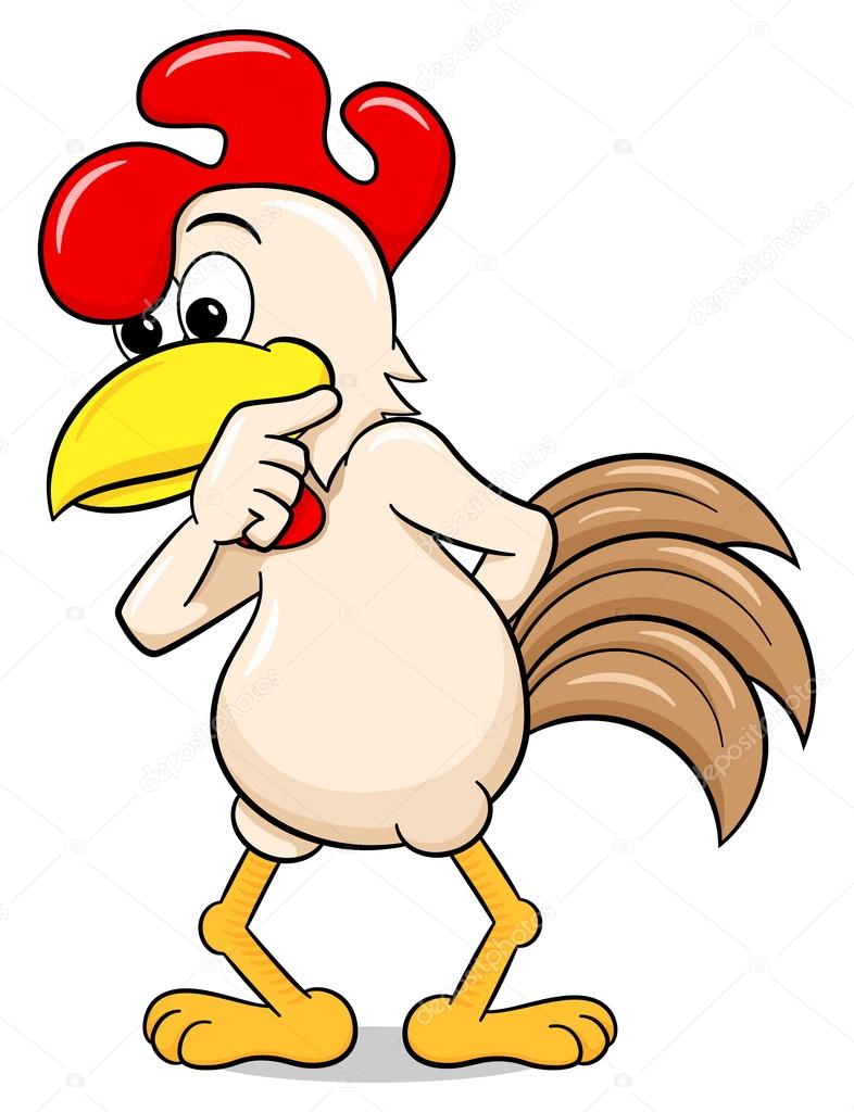Perplexed cartoon chicken — Stock Vector © antimartina #97670752