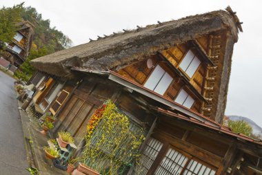 Eski thatched ahşap ev