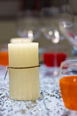 Beyaz Mum ev dekorasyon