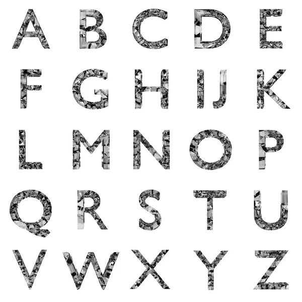 Broaken cam gibi alfabesi harfleri.