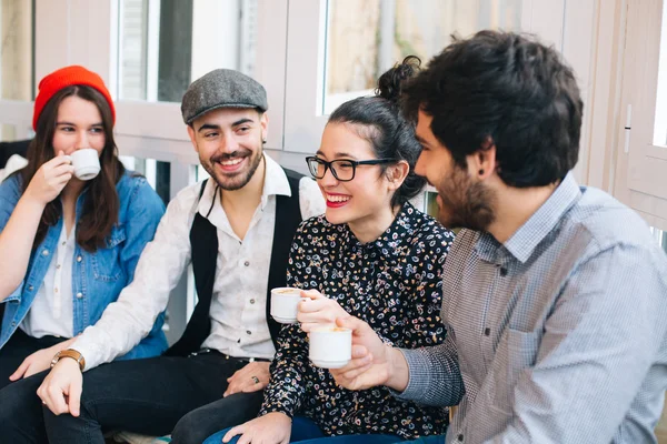 Fun with friends in a bar — Stock Photo, Image