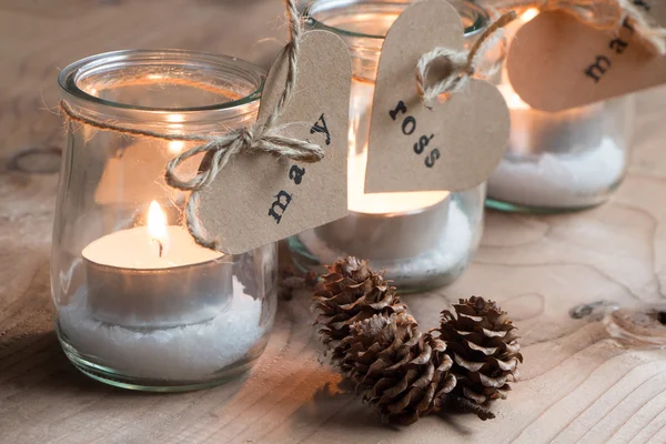 Boże Narodzenie Eco świece — Zdjęcie stockowe