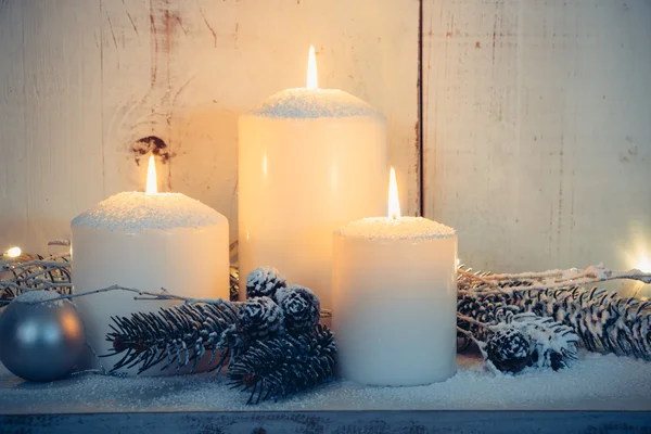 Teplý Vánoční svíčky — Stock fotografie