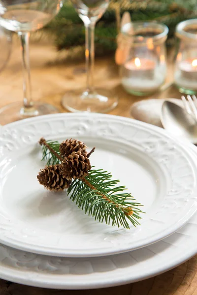 Natural ornaments for Christmas table setting