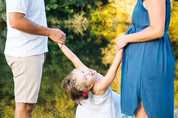 Funny pregnant family — Stock Photo, Image